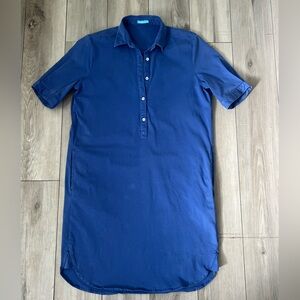 J. McLaughlin Arissa Blue Short Sleeve Shirt Dress Collared women’s small
